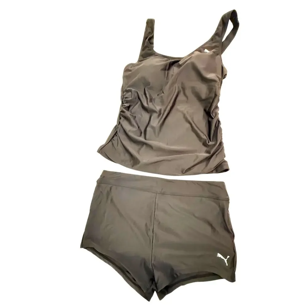 SKU2528 PUMA Women's Two-Piece Boy Short Swimsuit & Control Top Large
